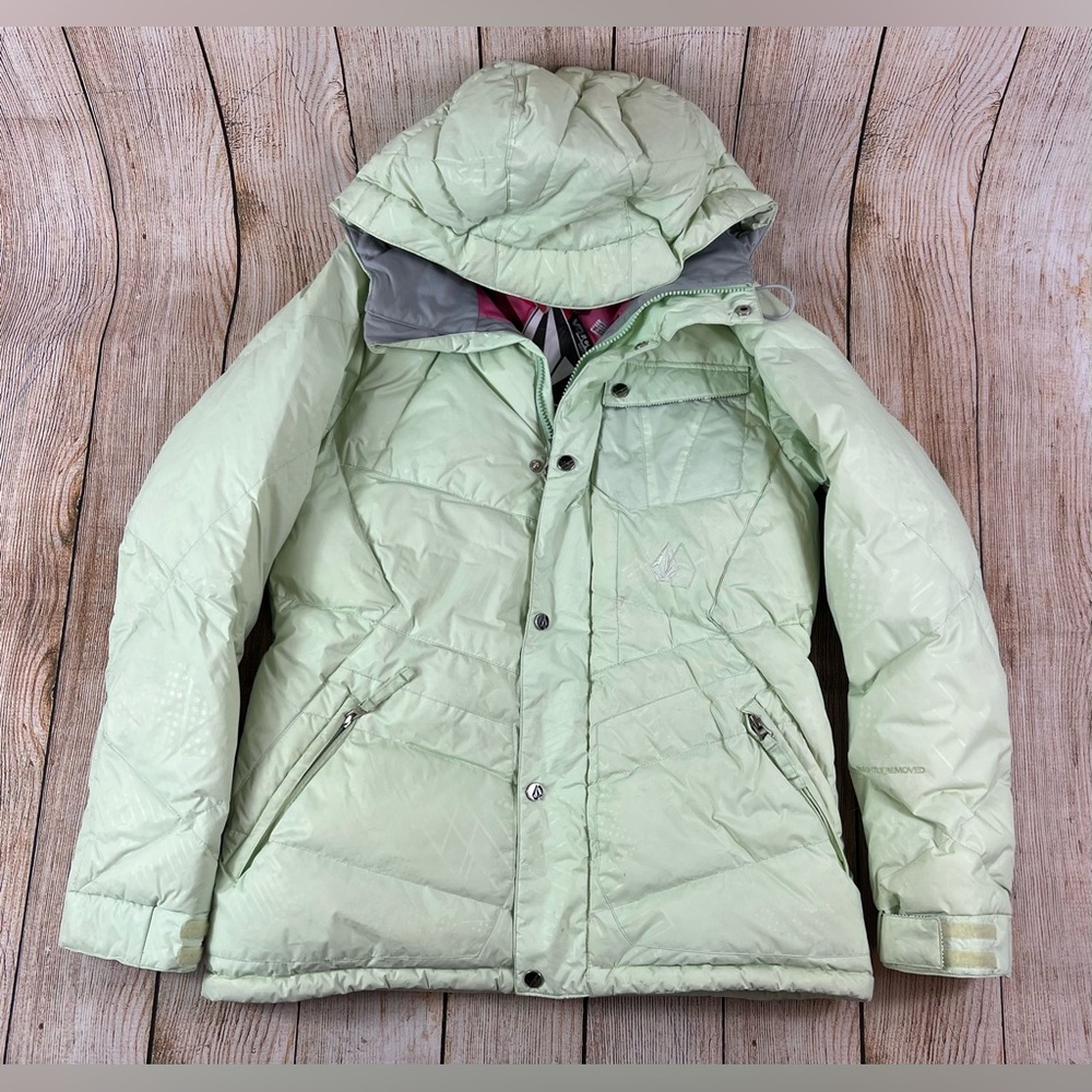 Women’s Volcom Thermonite Slightly Removed 5000MM Ski Snow Jacket Green Size M